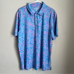 Chubbies Vibrant Blue and Pink Polo Performance Shirt